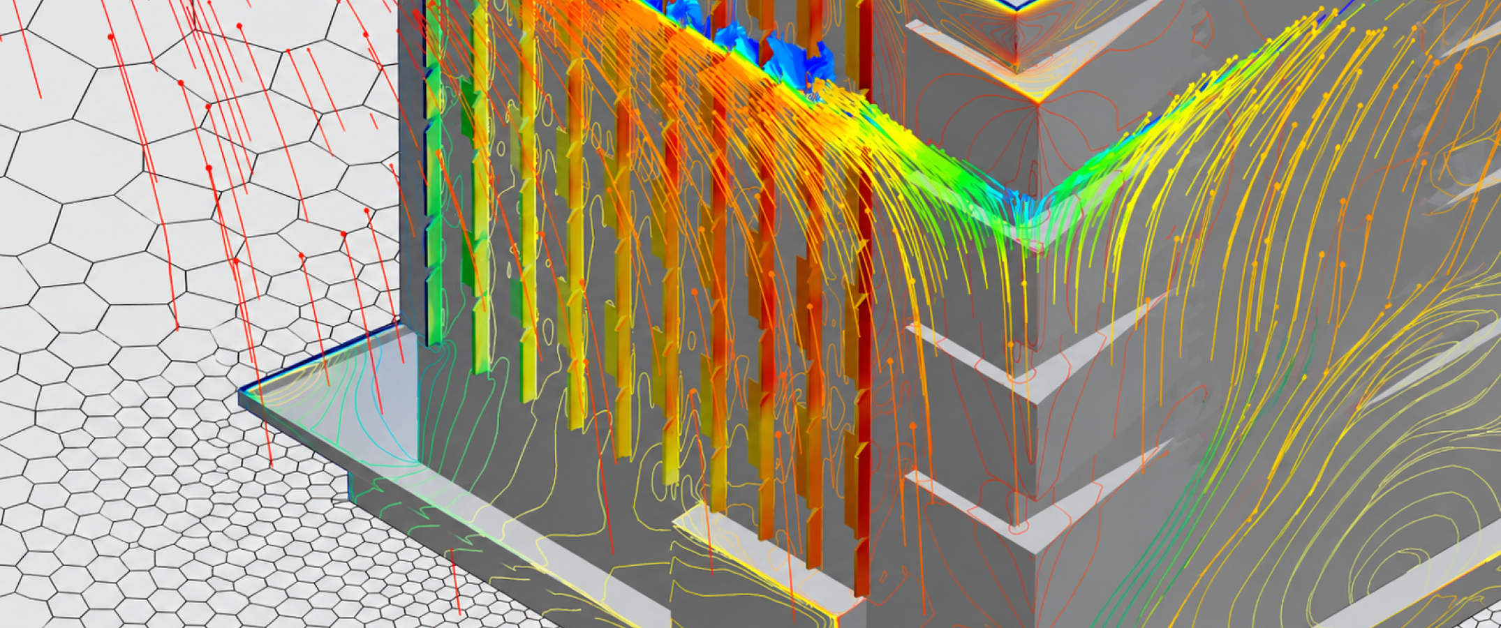 CFD Airflow Around Angled Louvers